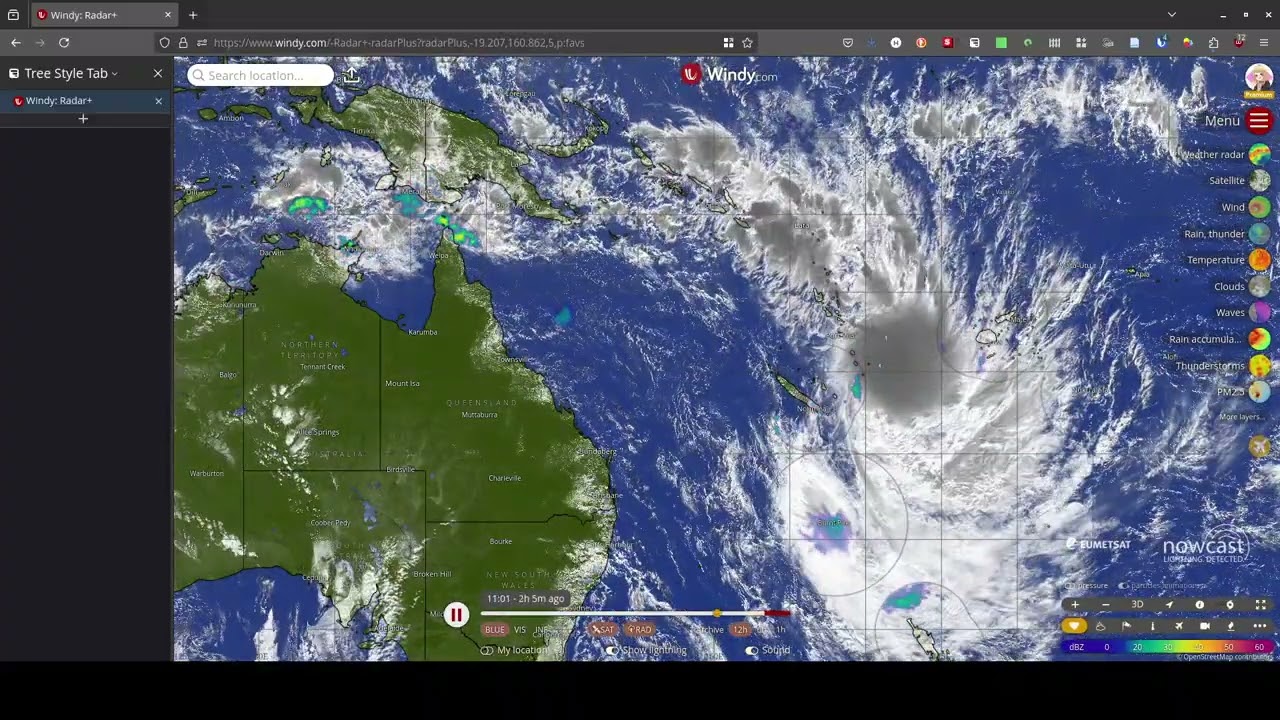 Tropical Cyclone 30P [Tropical Depression 30P] 12 hr Radar+ loop 2025-04-15 01:05-13:05  - windy.com