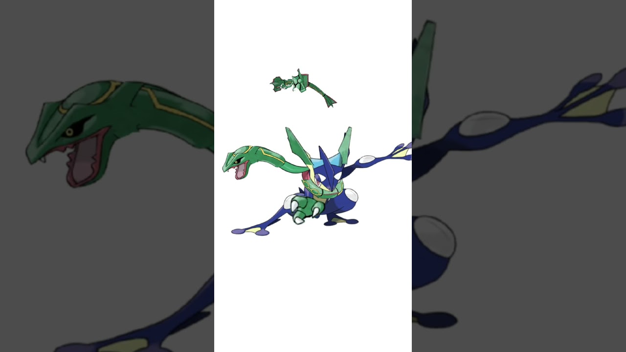 ゲッコウガ＋レックウザ合成。共生竜忍者　#ポケモンフュージョン #改造ポケモン  #伝説のポケモン #最強ポケモン #pokemon