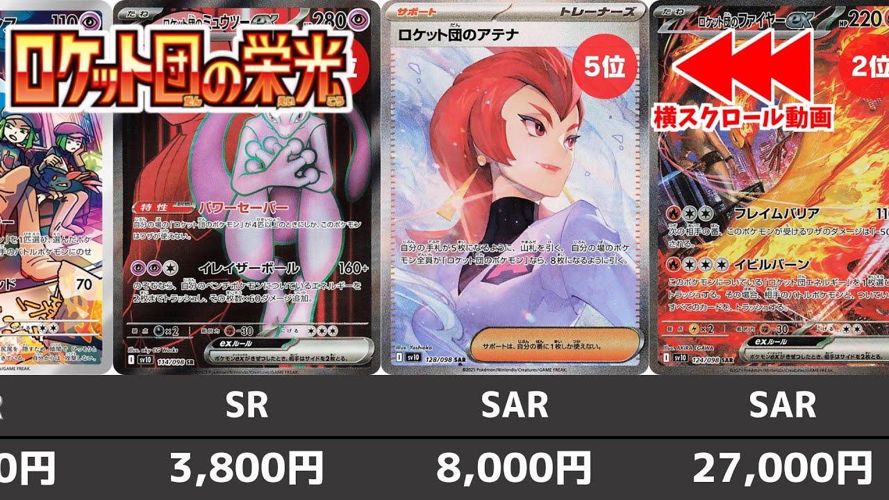 【ポケカ】 ロケット団の栄光 高額カード相場ランキング 発売日初動(AR/SR/SAR/UR) 初動は高騰しすぎ【ポケモンカード】Glory of Team Rocket(sv10) Price