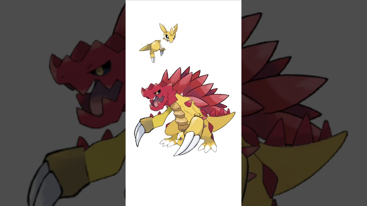 クリムガン＋サンドパン合成。超サメ肌　#ポケモンフュージョン #改造ポケモン  #伝説のポケモン #最強ポケモン #pokemon