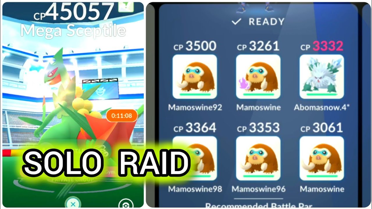 MEGA SCEPTILE SOLO RAID Pokemon Go #pokemongo #pokemongoraid #soloraid #megaraid #megasceptile