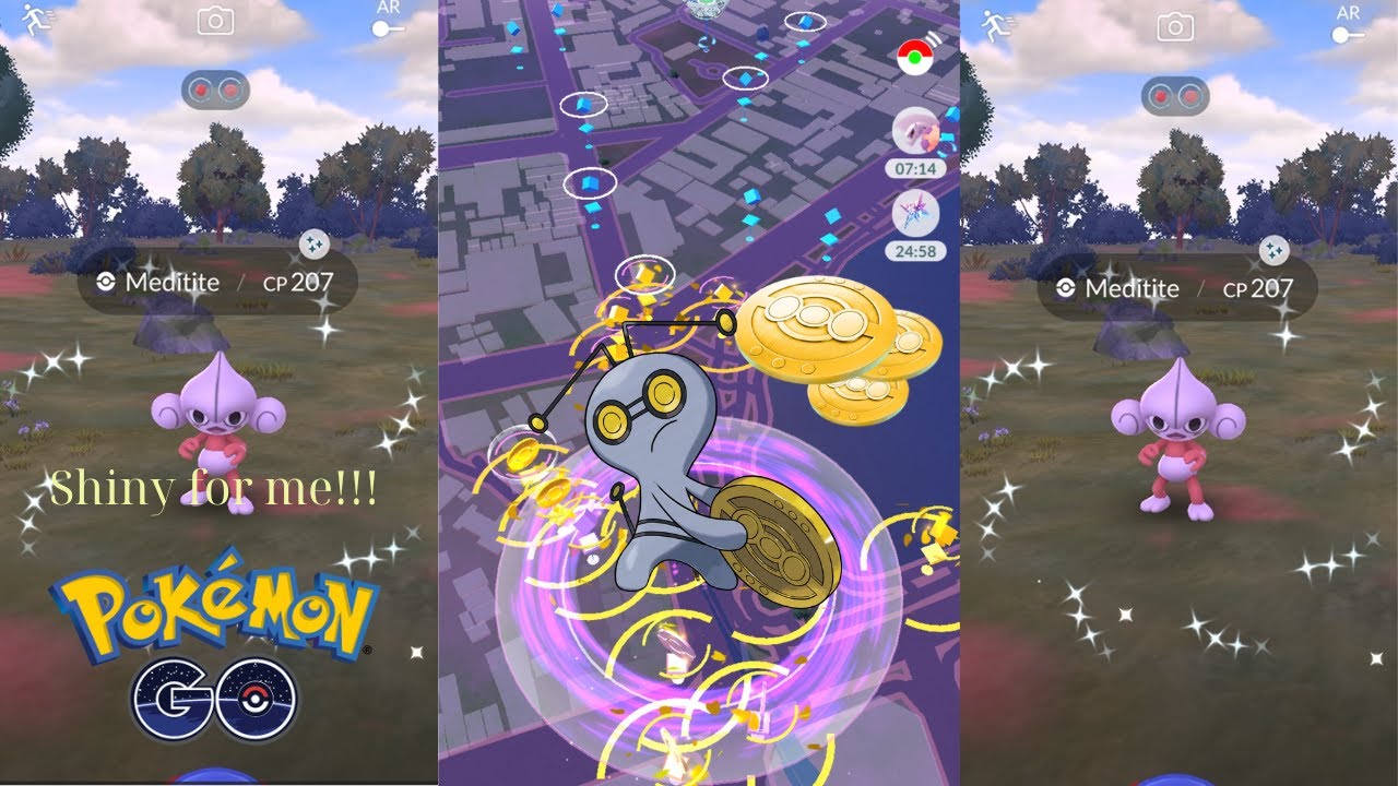 "Meditile Spotlight Hour" With Super GOLDEN Party lure in Pokemon GO !!!