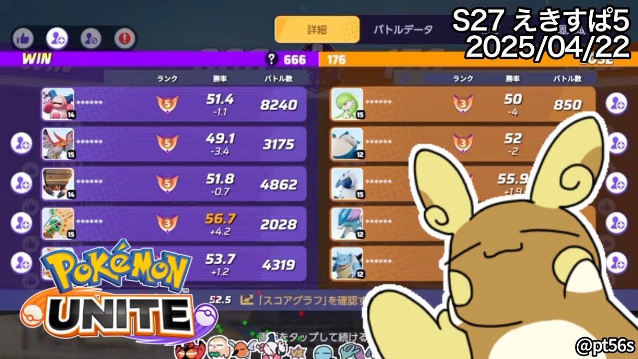 【ポケモンユナイト】押し出しフォアボールなサポート専のソロランク エキスパート5