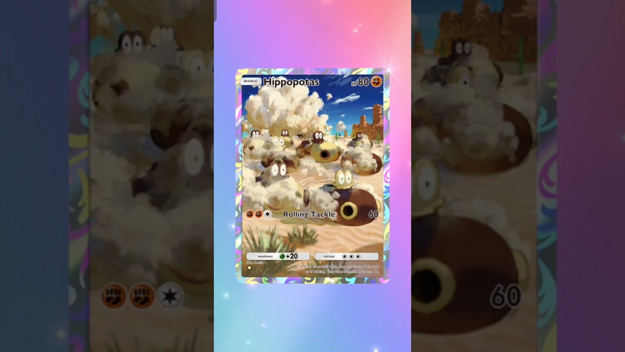 Hippopotas! one star ⭐from single booster pack #pokemon #tcgpokemon#ftpシ#fypシ゚viral#fyp#boosterpack