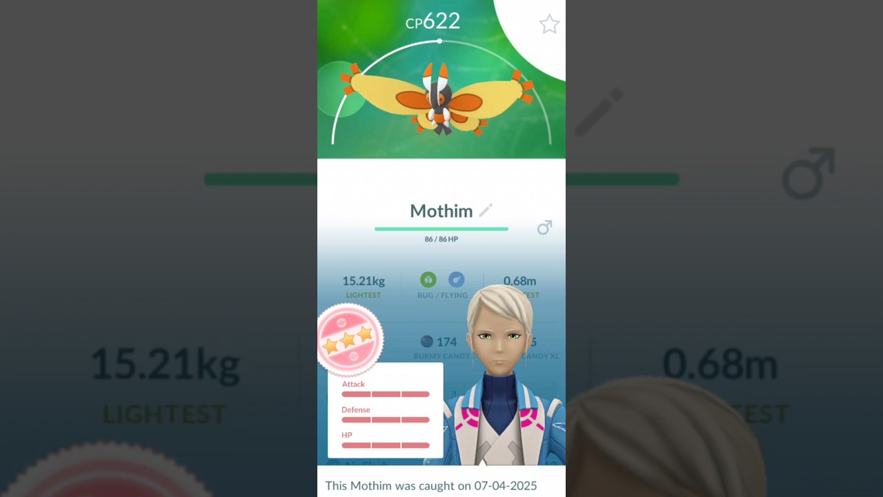 Caught a hundo Mothim in Pokémon GO #shorts #ytshorts #pokemongo