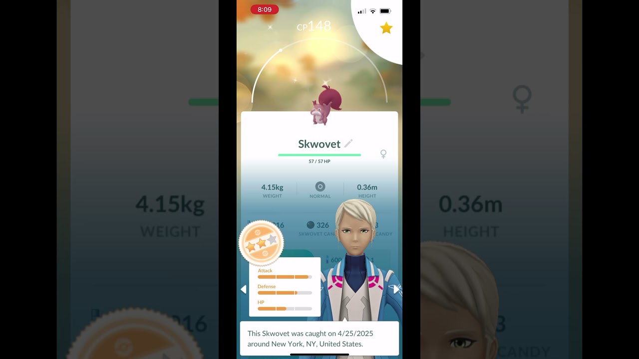 Shiny Skwovet #pokemon #pokemongo #shinypokemon #shorts #pokemonshorts #squirrel #skwovet #shiny