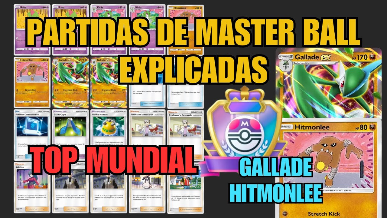 TOP MUNDIAL - Partidas explicadas en MASTER BALL con GALLADE y HITMONLEE - POKEMON TCG POCKET