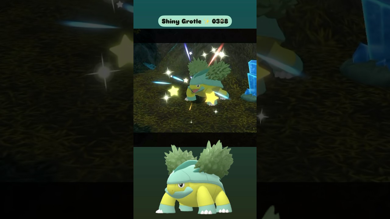 Shiny Grotle ✨ 0388 caught in Pokemon Legends Arceus with Mass Outbreak