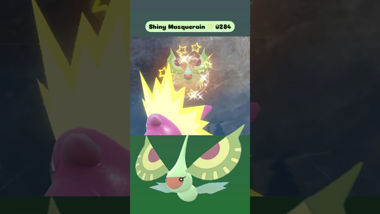 Shiny Masquerain ✨ 0284 caught in Pokemon Scarlet with Mass Outbreak