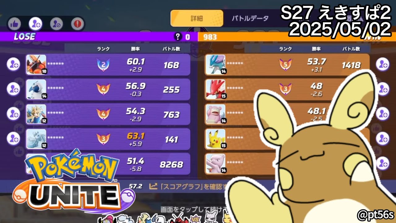 【ポケモンユナイト】マスターはどこですか サポート専のソロランク エキスパート3