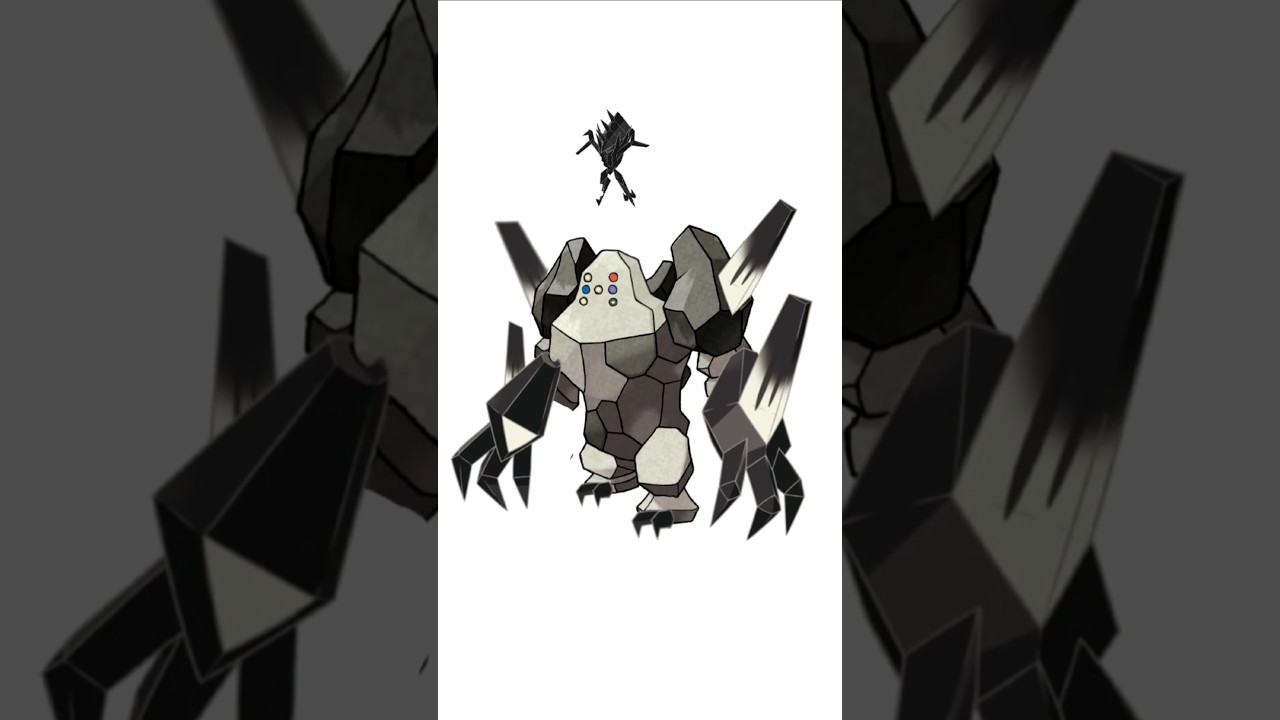 レジロック＋ネクロズマ合成。黒晶　#ポケモンフュージョン #改造ポケモン  #伝説のポケモン #最強ポケモン #pokemon