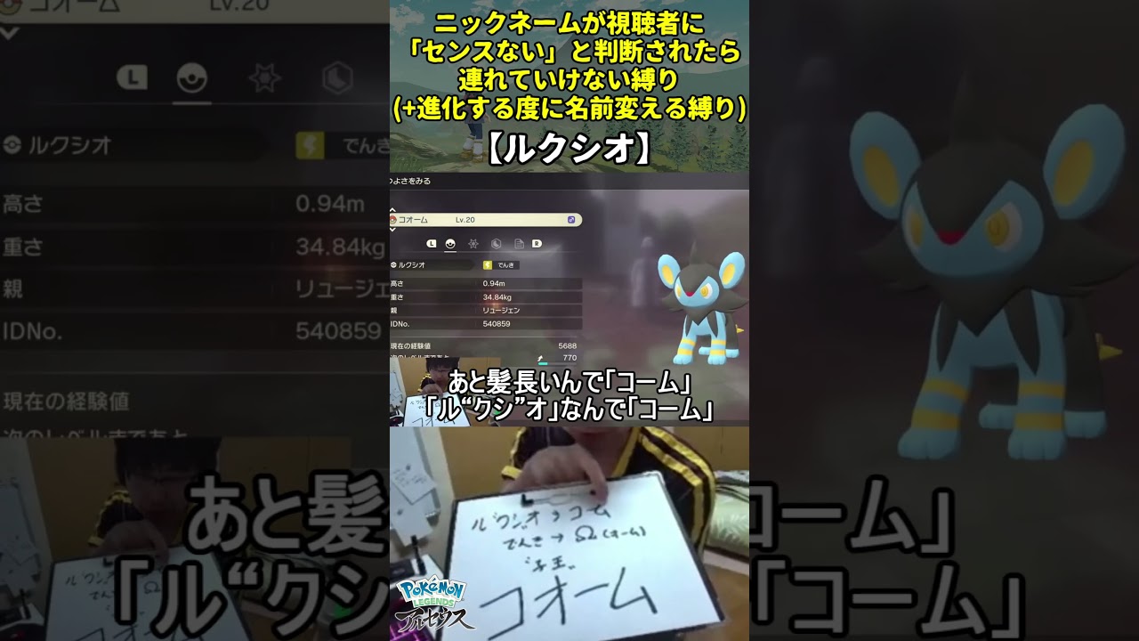 【レジェンズアルセウス】ハイセンスニックネーム縛り命名集(ルクシオ)