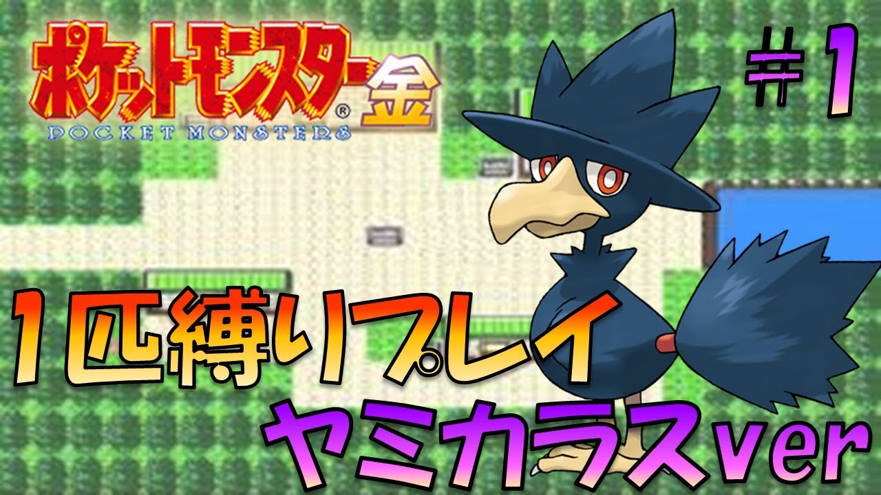 【ポケモンクリスタル】ポケモン1匹縛りプレイ!!ヤミカラスきみに決めた！part1【ゲーム実況】【縛りプレイ】