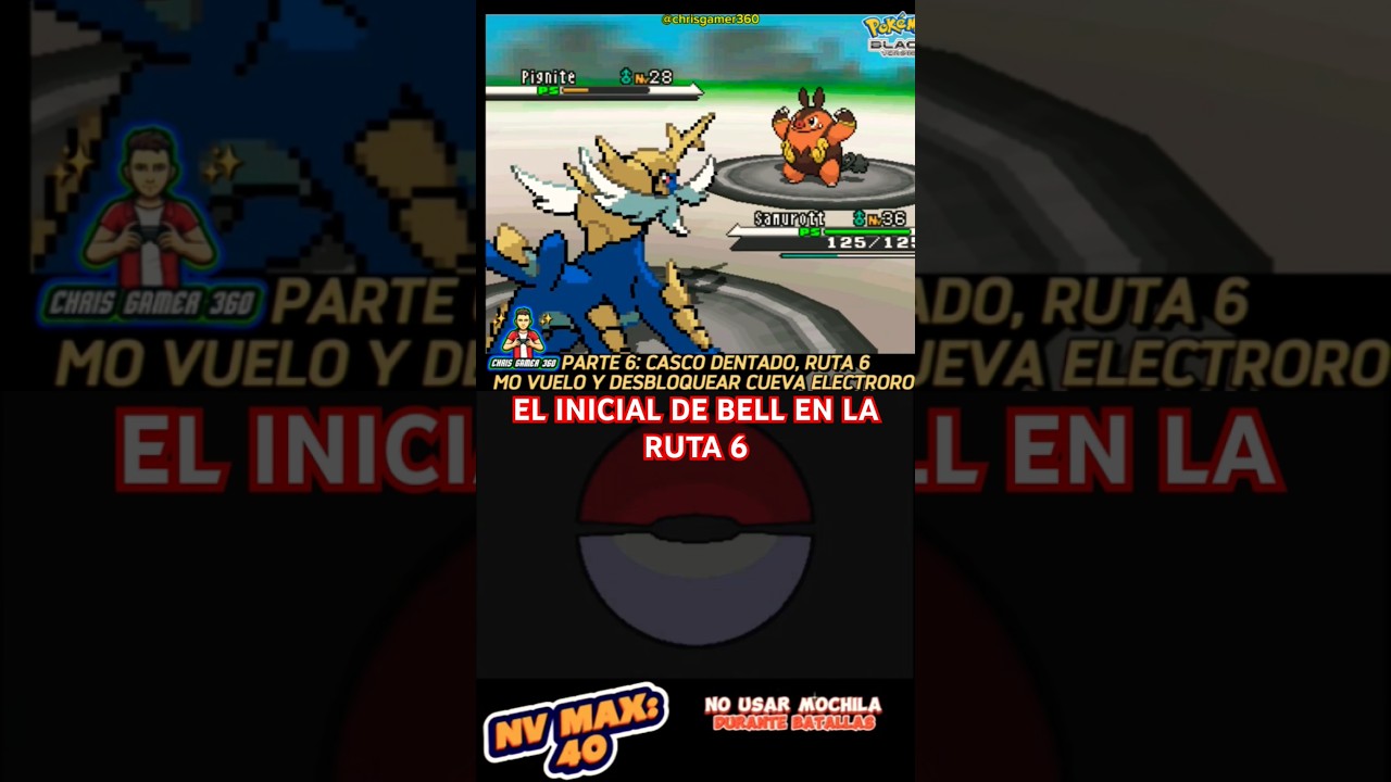 Samurott VS Pignite Batalla contra Bell en la Ruta 6 Pokémon Negro/Black #pokemon #nds