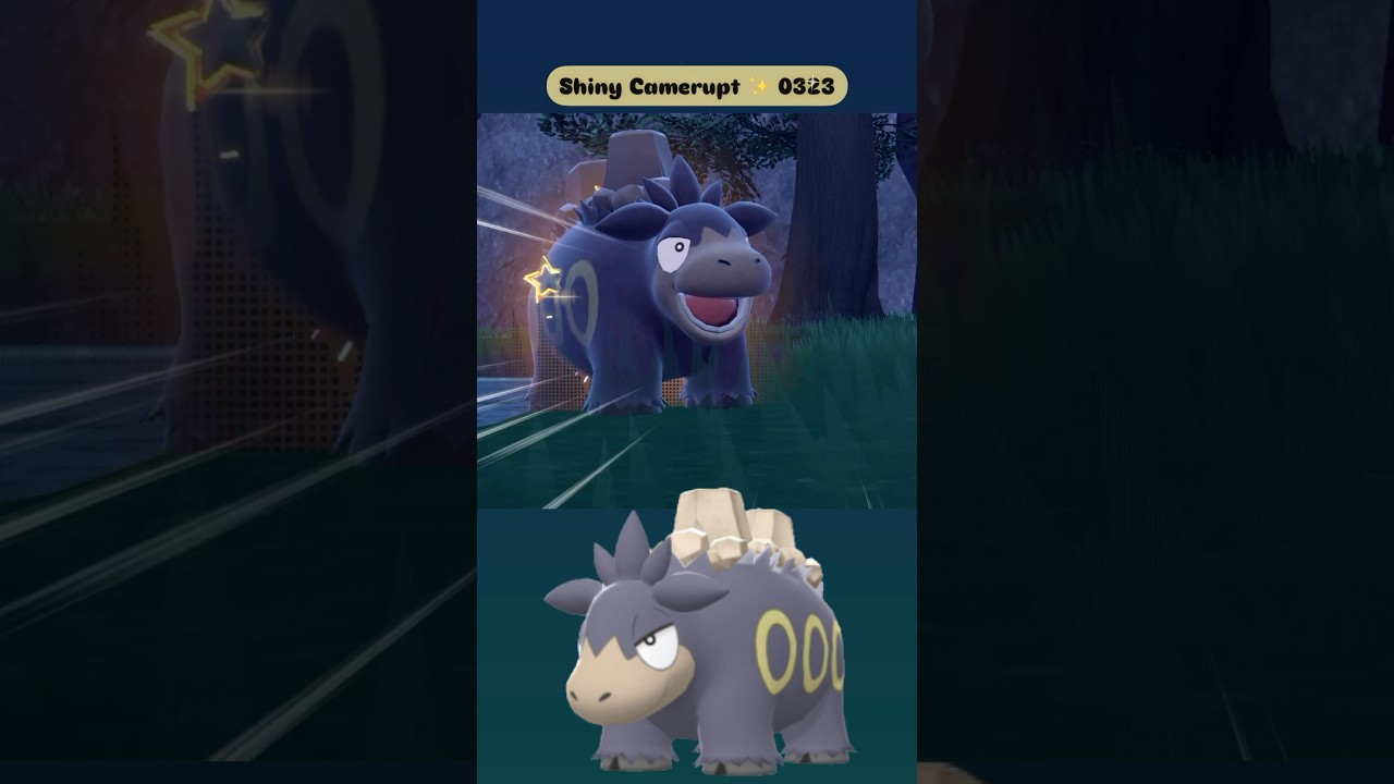 Shiny Camerupt ✨ 0323 caught in Pokemon Scarlet with Mass Outbreak