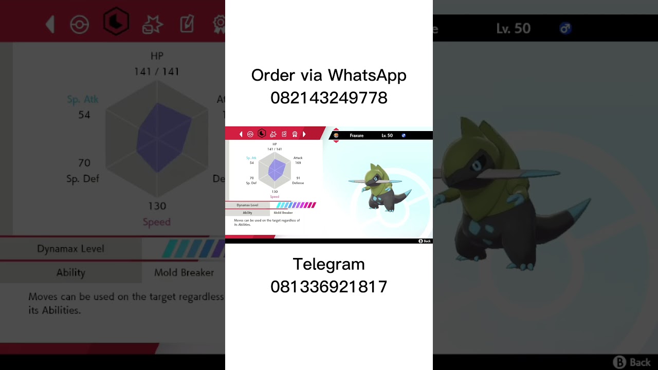 Fraxure - Pokemon Sword and Shield