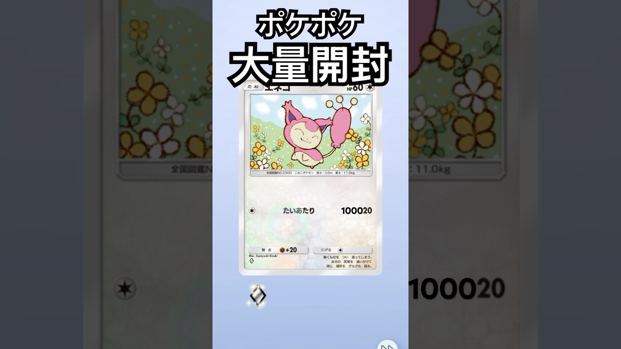 ポケポケ　大量開封　やっていくよ　ポケモンカード　大量　エネコ　可愛い　イラスト