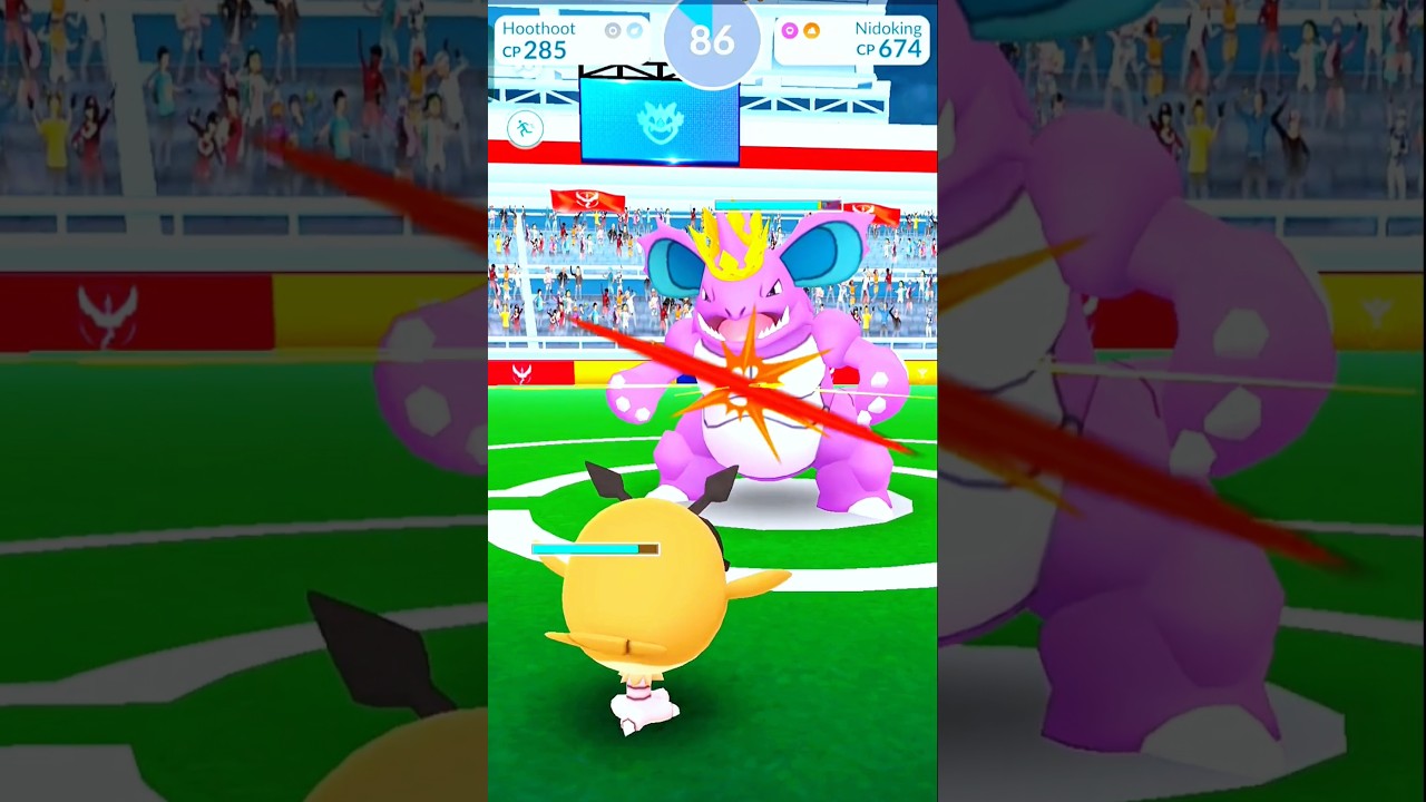 ホーホー 🪲 VS 🔥 ニドキング ポケモンリーグマッチ | むしタイプ VS ほのおタイプポケモン #ショート、#トレンド、#ポケモン