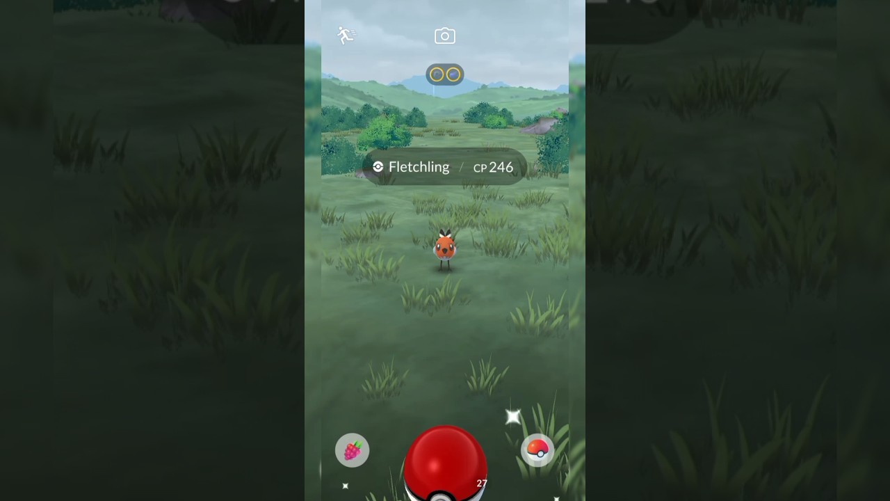 Catching a Fletchling pokemon go that has 246cp in the nature #pokemon #pokemongo