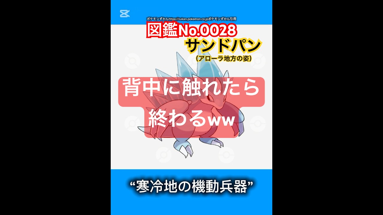 ポケモン雑学【サンドパン（アローラ地方の姿）】#ポケモン #pokemon #pokémon #ポケポケ #ポケモンgo   #ポケモン雑学 #ポケモンカード #ポケモンsv #anime