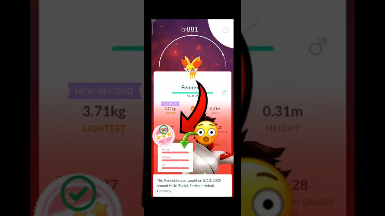 Catch 💯 "Shoundo" Fennekin in Wild Pokemon Go #shorts #pokemongo #fennekin