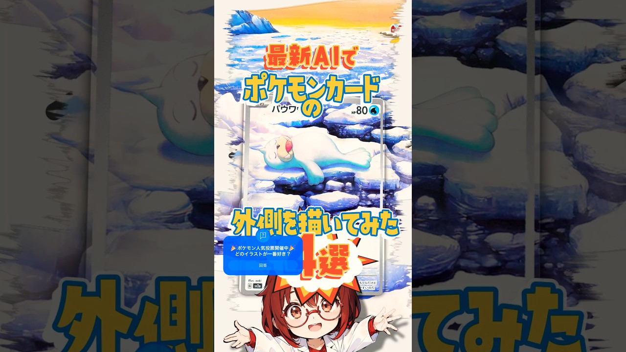 【冬のポケモン】最新AIでポケモンカードの外側を描いてみた4選【ポケカ】 #ポケモン #ポケモンカード #ポケポケ #パウワウ #aiart