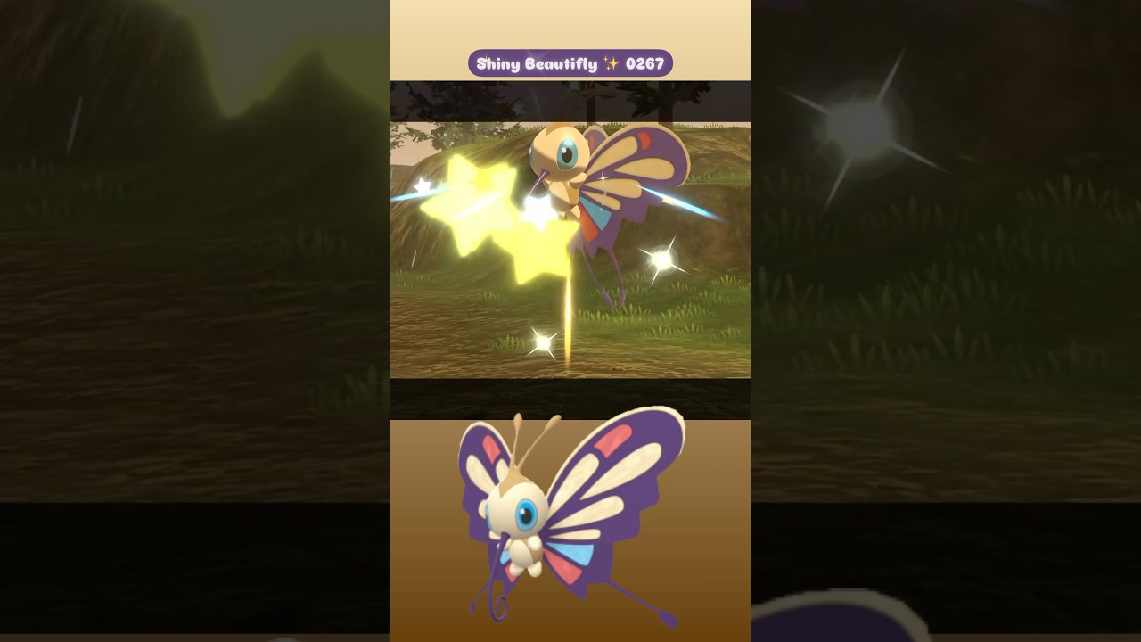 Shiny Beautifly ✨ 0267 caught in Pokemon Legends Arceus in the wild