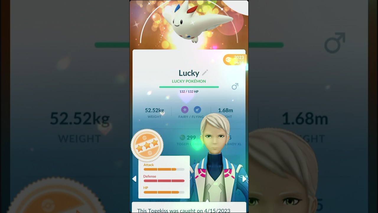 This isn’t just any Togekiss—it’s shiny, and lucky これはラッキーで色違いのトゲキッスです#pokemongo #pokemongame