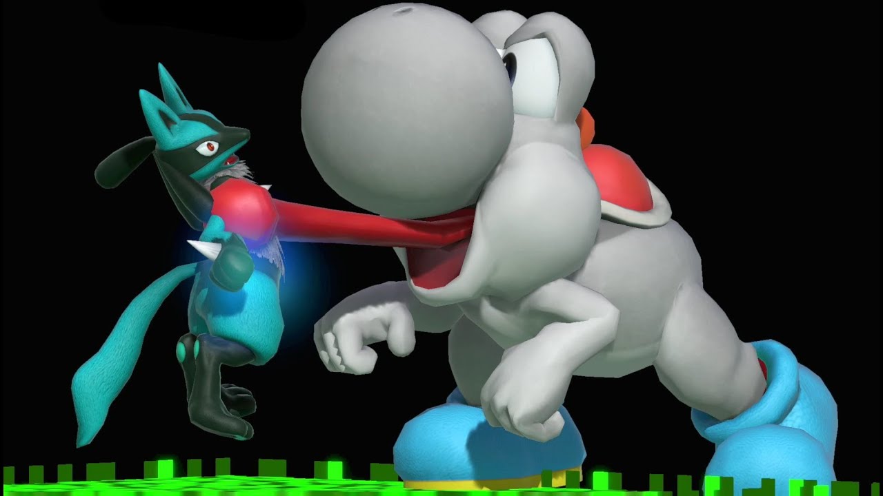 White Yoshi Vore Cyan Lucario