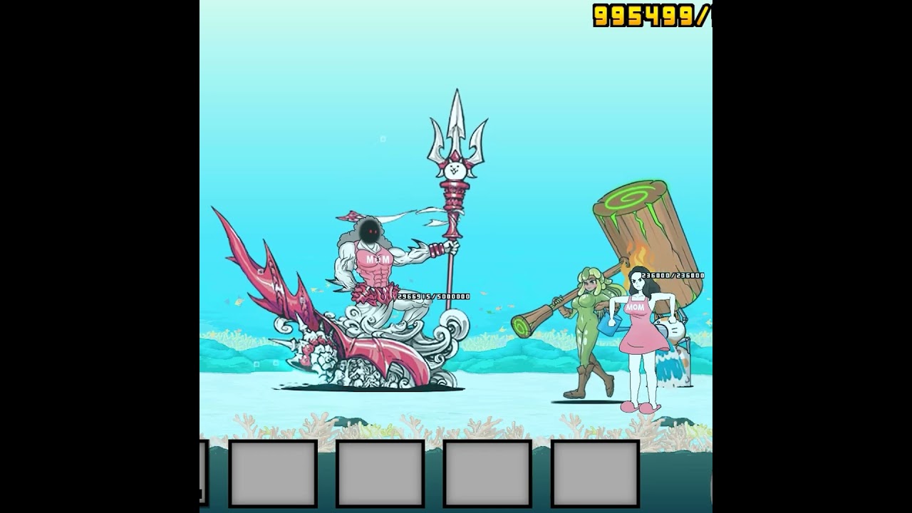 ポセイドンママ vs ヤングママ #ショート #BCU #ファンメイド #にゃんこ大戦争 #ママ #ソマックガフィン #shorts #fanmade