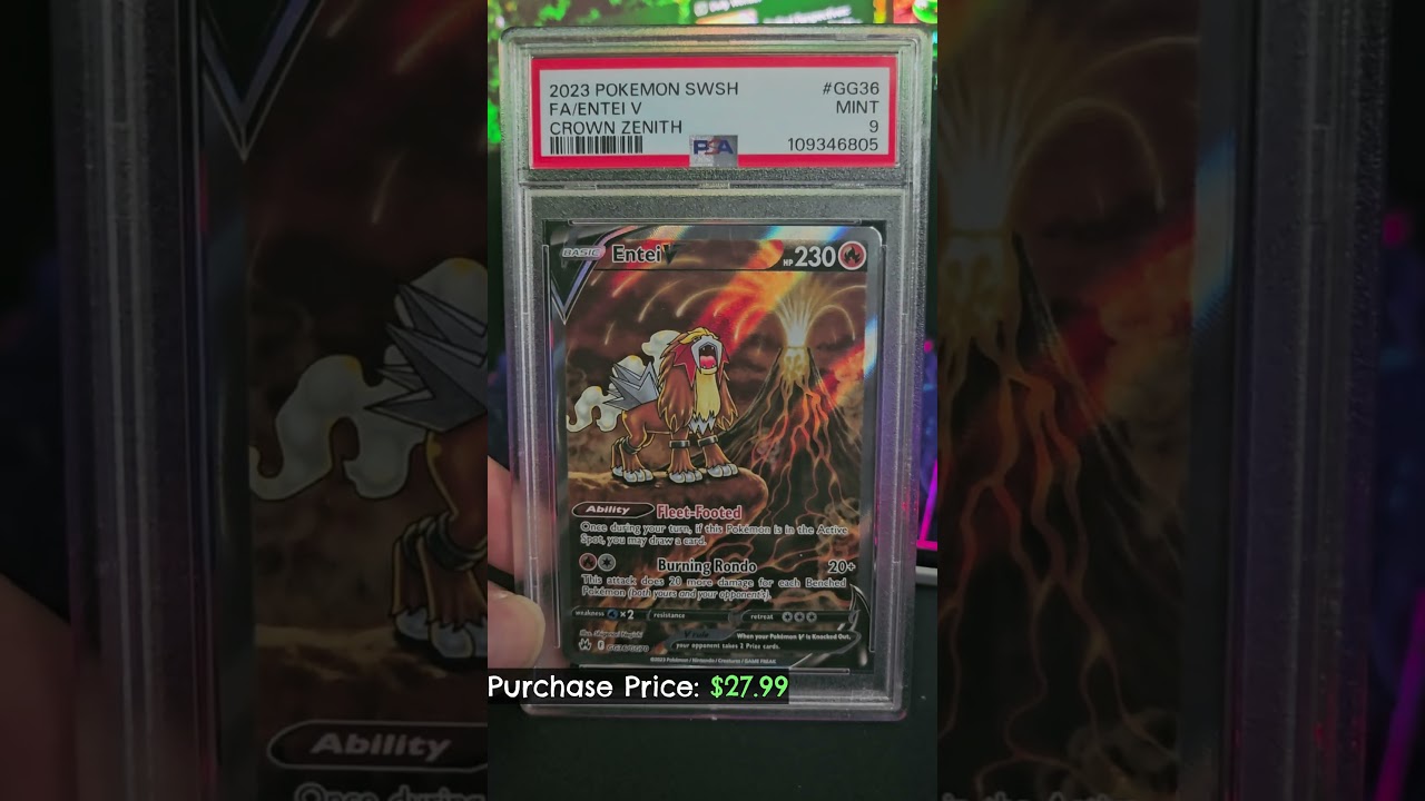 What a STEAL from GAMESTOP! Entei V #gg36 #lofi #chill #pokemontcg #gamestop #slabs #collection