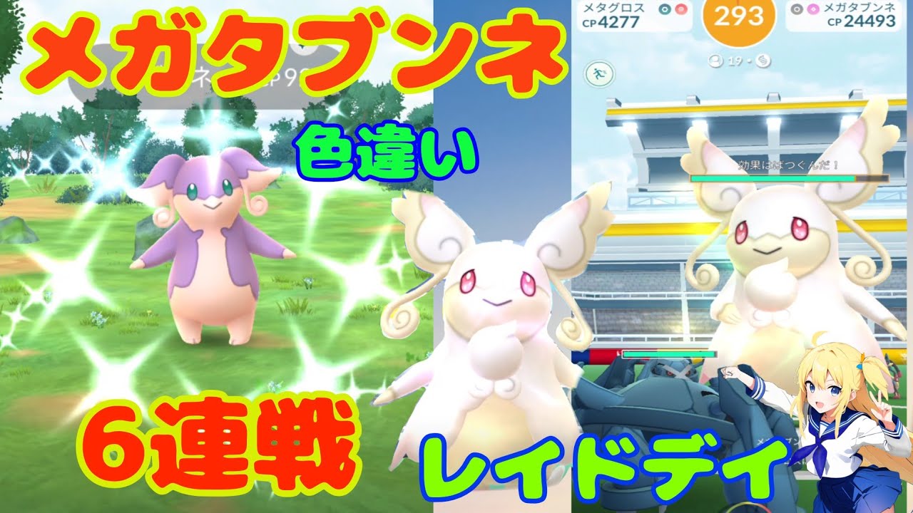 メガタブンネ6連戦！色違いもゲット～レイドデイでほしのすな集め、初日メガ進化した結果！