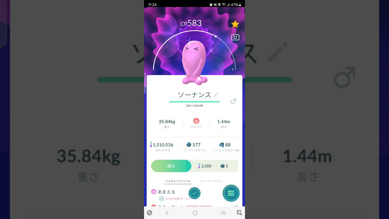 色違い　ソーナノからソーナンスに進化　ポケモンGO