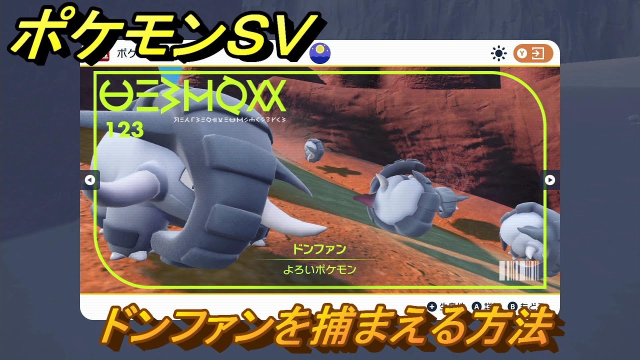 ポケモンＳＶ　ドンファンを捕まえる方法！出現場所は？図鑑No.１２３　ポケモン図鑑を埋めよう！　【スカーレット・バイオレット】