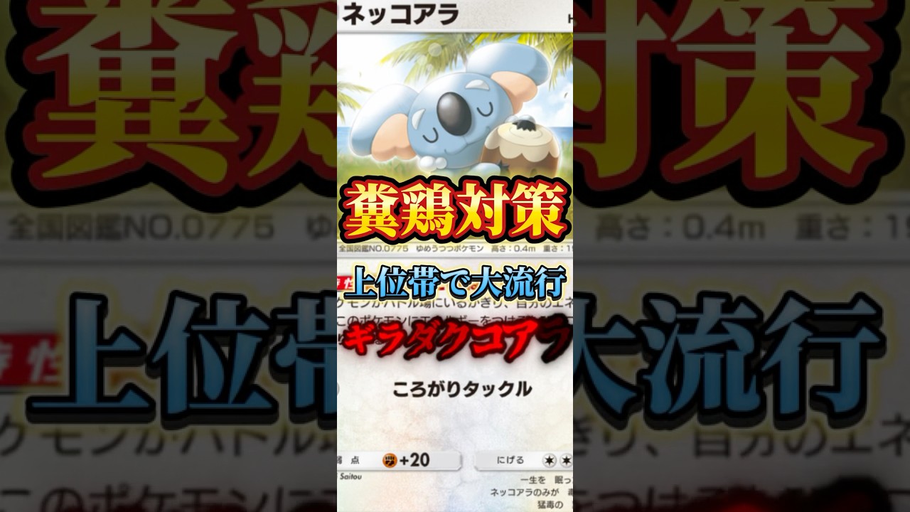 上位帯御用達のダクギラデッキにこのコアラを入れることでオドリドリ対策は完璧ってほんとう？ #ポケモンカード #ポケモン #ポケカ #最強デッキ #ポケポケ