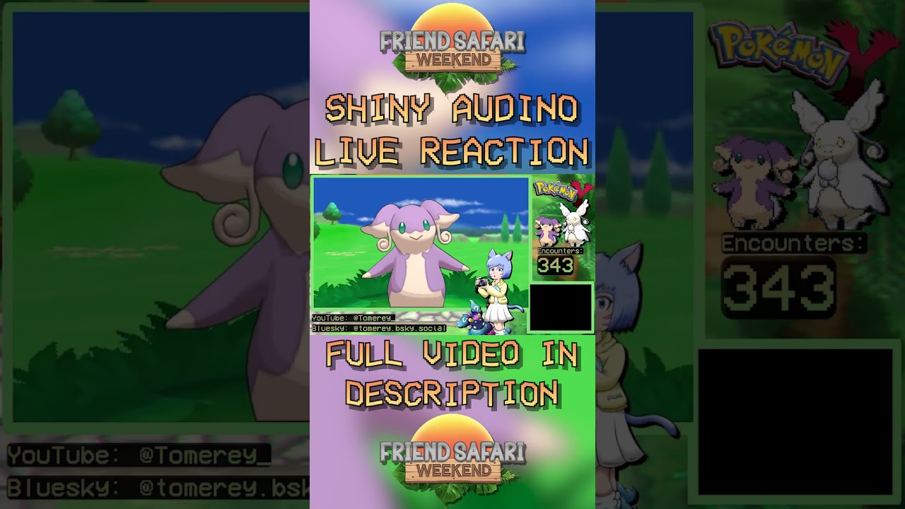 Live Shiny Audino Reaction! 343 Encounters! #Shorts #Pokemon #shinypokemon #Shiny #FriendSafari