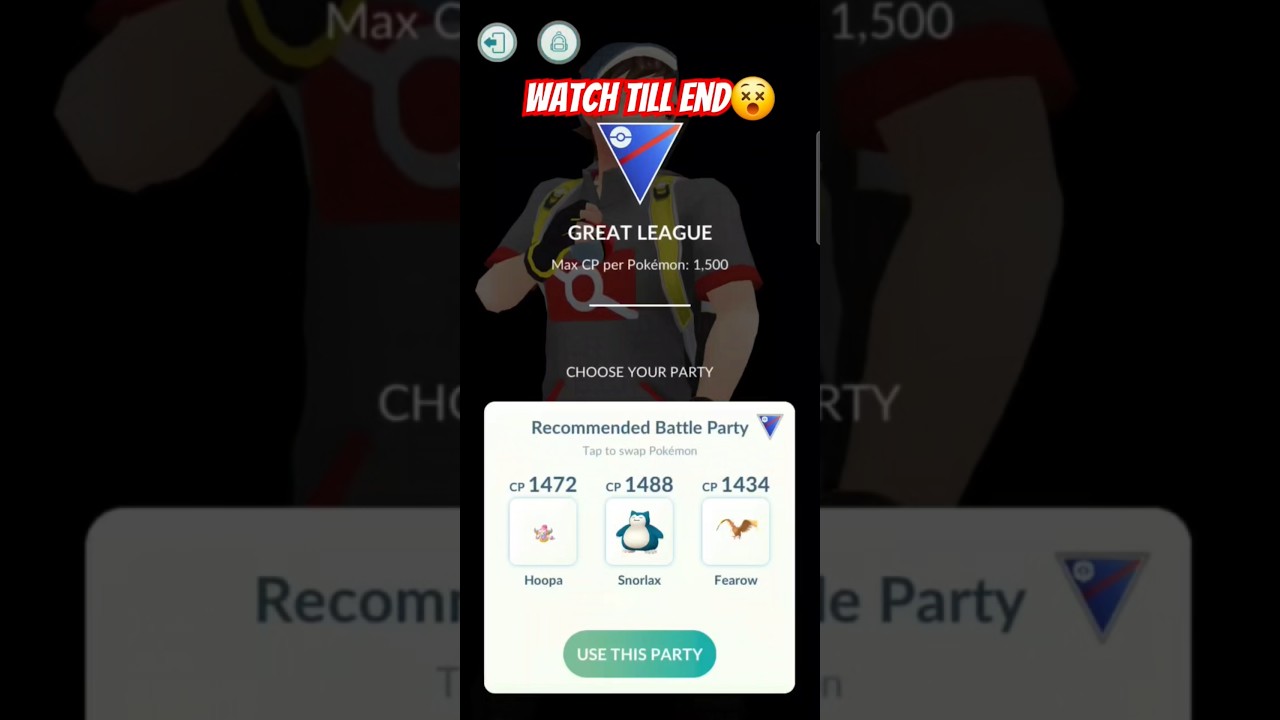 Hoopa, Snorlax and Fearow in gbl great league in Pokémon GO #shorts #ytshorts #pokemongo