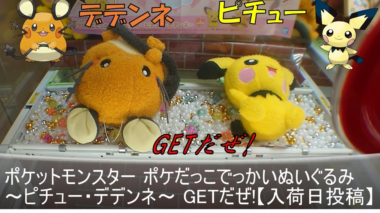 [UFOキャッチャー]ポケットモンスター ポケだっこでっかいぬいぐるみ～ピチュー・デデンネ～ GETだぜ!【入荷日投稿】