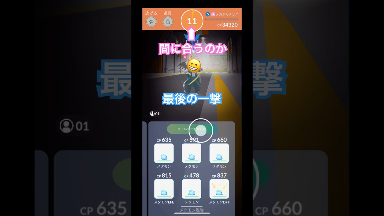 メガチルタリスレイド最後の一撃メタモンで狙ってみた🤣