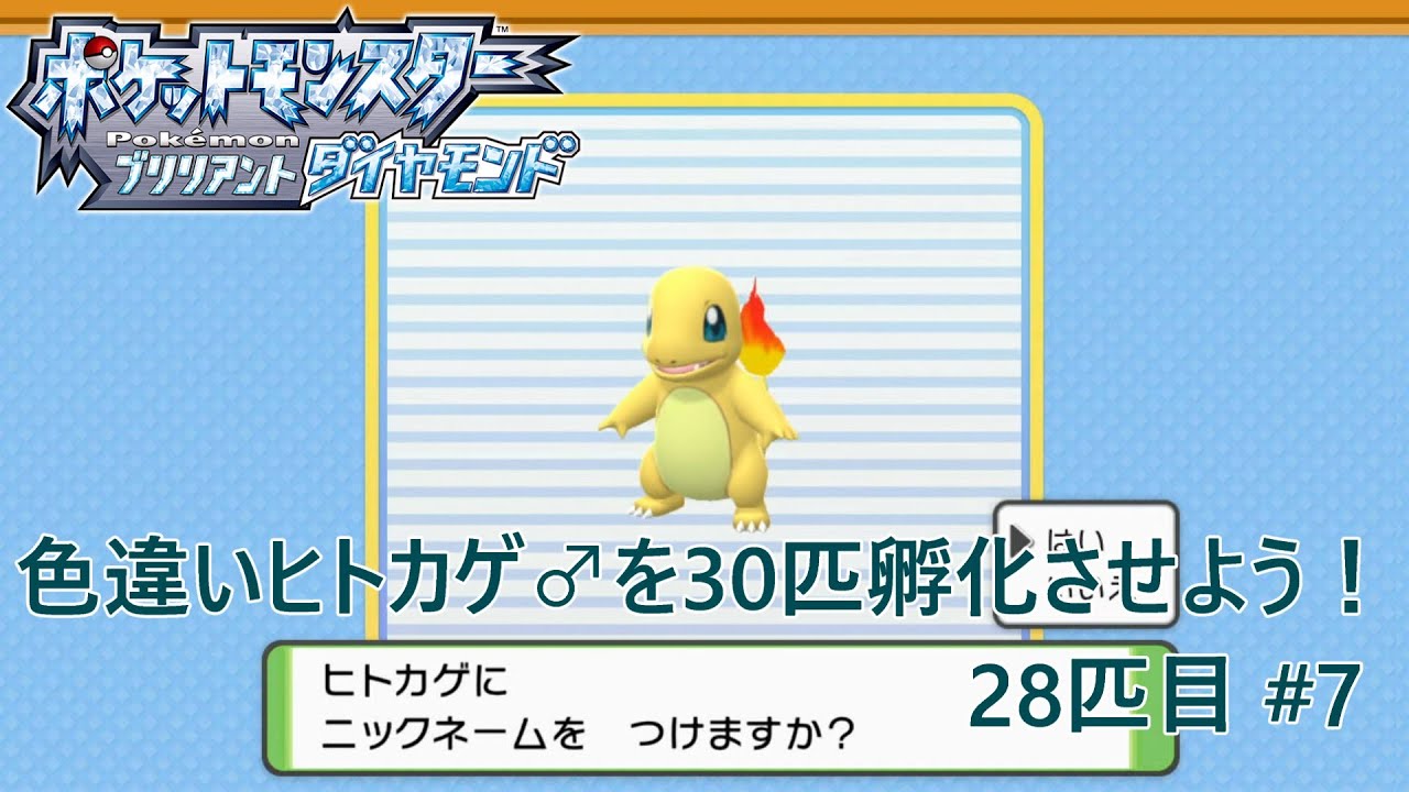 【ポケモンBDSP】色違いヒトカゲ♂を30匹孵化させよう！【色違い】 28匹目 #7
