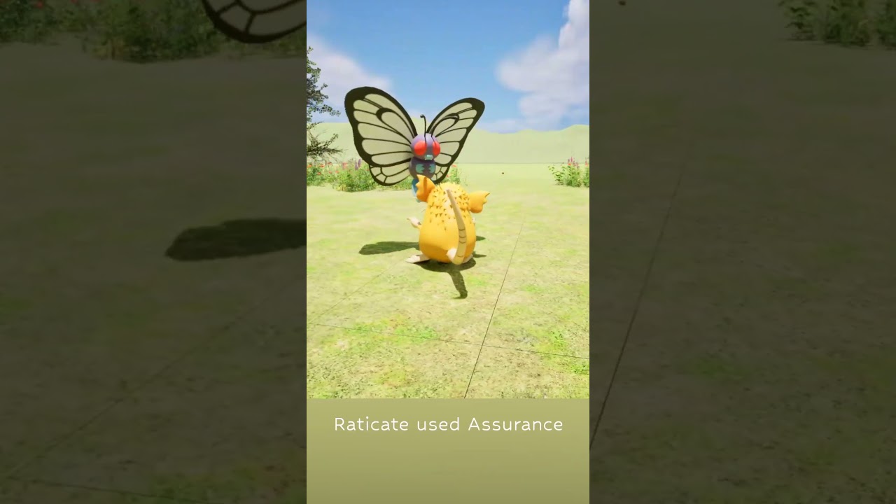 Wild Raticate vs Butterfree Battle  #pokemon #shorts