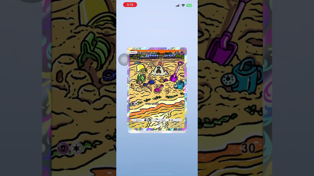 Sandygast Full Art #pokemontcgpocket #celestialguardians #solgaleo #alola