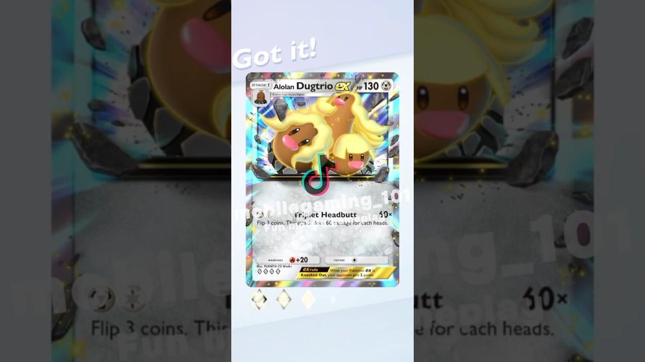 [4K] Pokémon TCG Pocket - Alolan Dugtrio / Lycanroc ポケモンTCGポケット 異次元クライシス ワンダーピック － アローラダグトリオ／ルガルガン