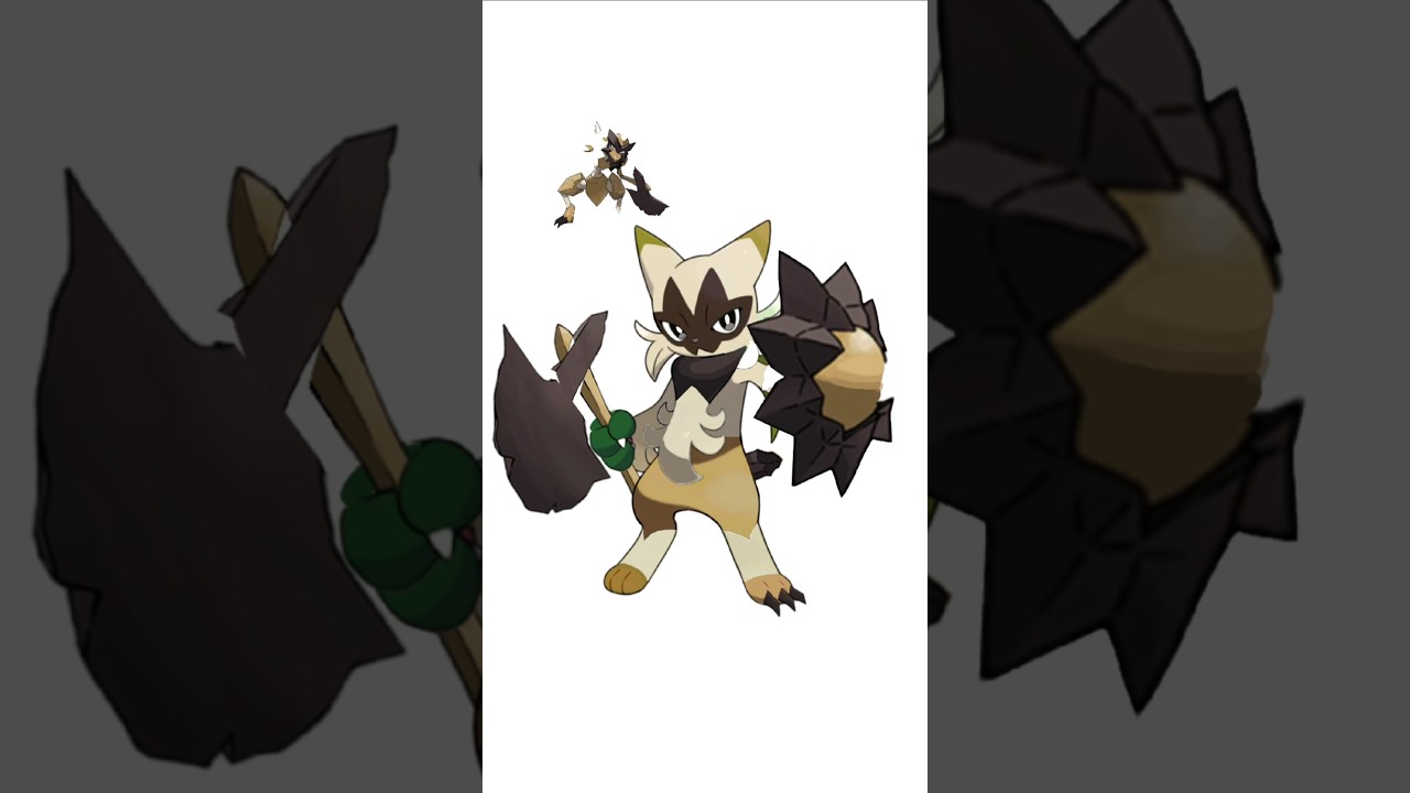 ニャローテ＋バサギリ合成。蛮族装備　#ポケモンフュージョン #改造ポケモン  #伝説のポケモン #最強ポケモン #pokemon