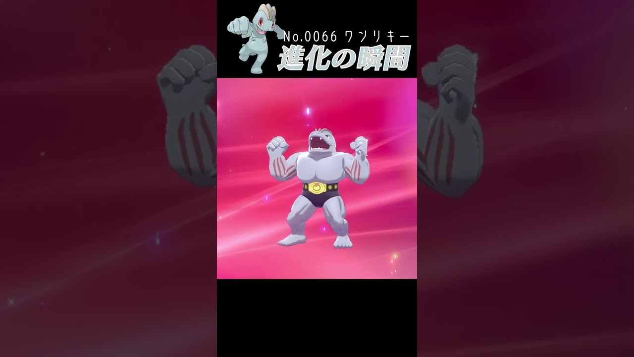 【ポケモン剣盾】ワンリキー 進化の瞬間 #shorts