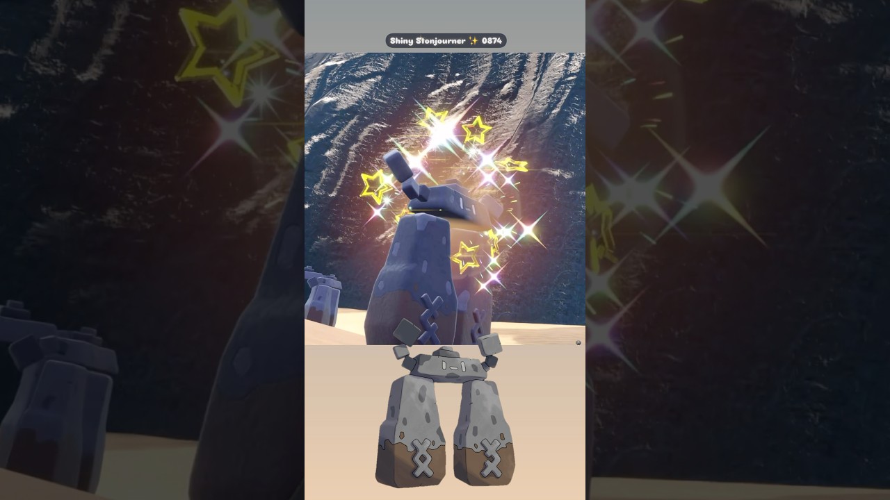 Shiny Stonjourner ✨ 0874 caught in Pokemon Scarlet with Mass Outbreak on Switch 2
