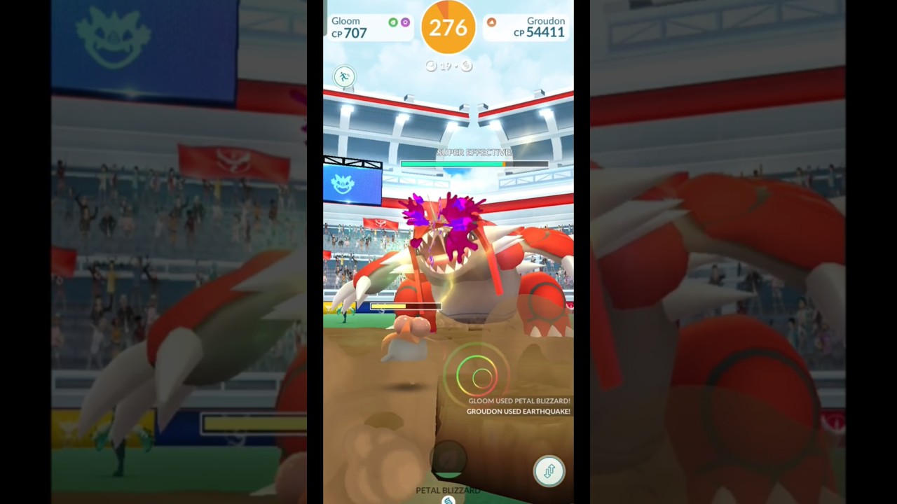 See How I win against the big bad Groudon in Pokemon go Gloom vs Groudon #pokemon #pokemongo #bts