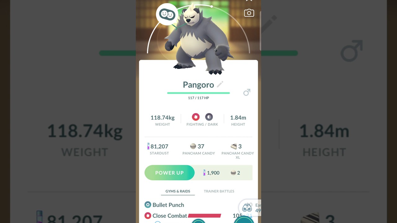 evolving pancham to pangoro in pokemon go