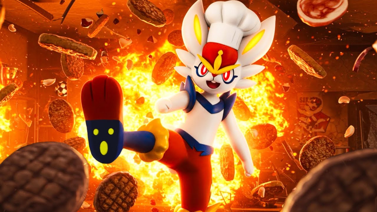 【ポケモン料理】エースバーンシェフにハンバーグを作らせたらリフティングしすぎた！#ポケモン #pokemon #料理 #cooking