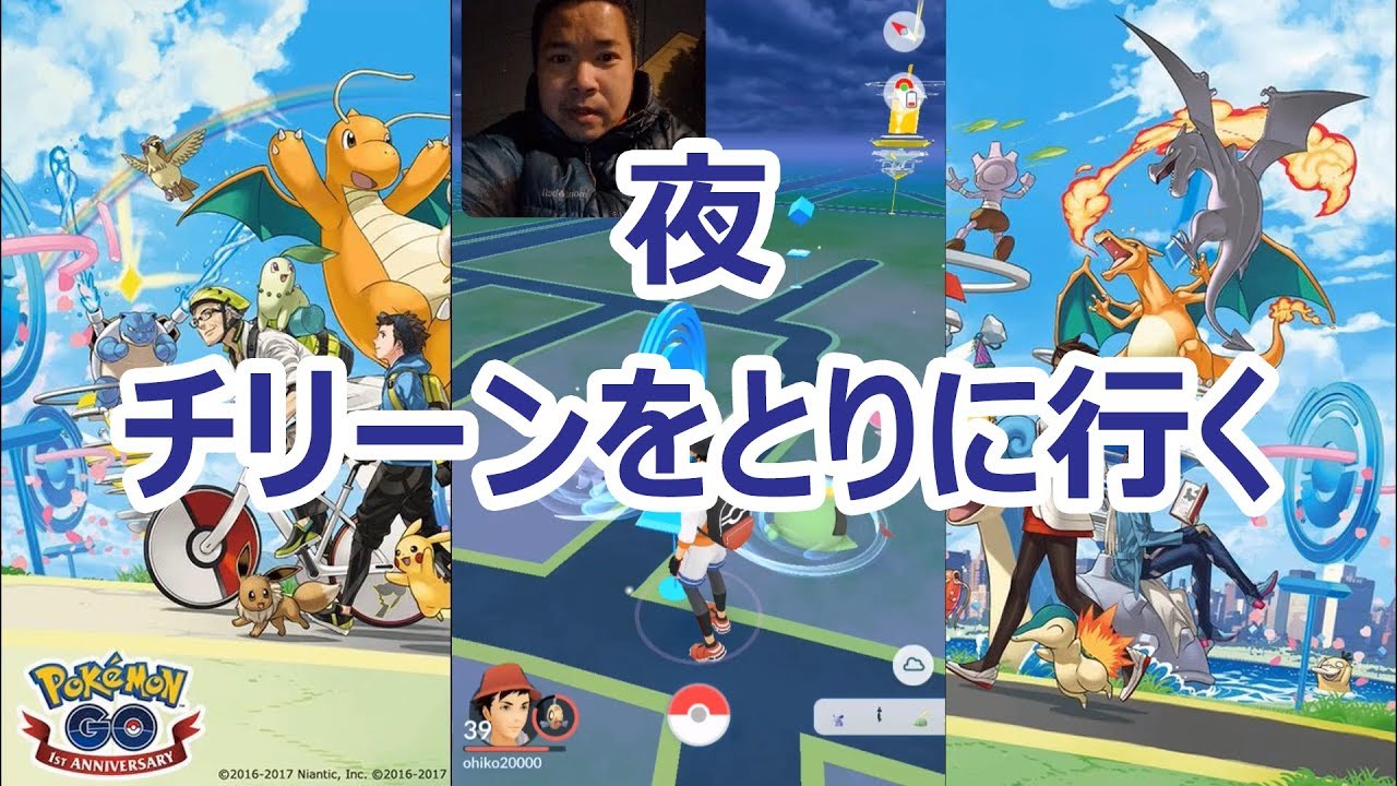 【ポケモンGO】夜、図鑑未登録のチリーンを取りに行く